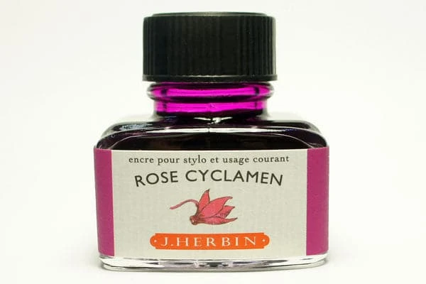 J Herbin Fountain Pen Ink Bottle -- Rose Cyclamen : Cyclamen Pink 1 J Herbin Fountain Pen Ink Bottle -- Rose Cyclamen : Cyclamen Pink
