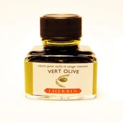 J Herbin Fountain Pen Ink Bottle -- Vert Olive : Olive Green