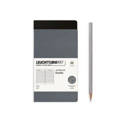 LEUCHTTURM1917 Jottbook Double Pocket A6 -Stationery Sale Store jottbook a6 59 numbered pages ruled black and anthracite pack of 2