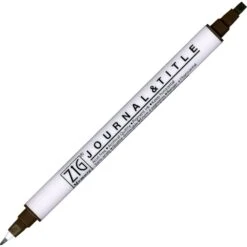 Kuretake ZIG Memory System JOURNAL & TITLE Dual-Tip Pen -Stationery Sale Store kuretake zig journal title chocolate 062