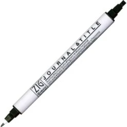 Kuretake ZIG Memory System JOURNAL & TITLE Dual-Tip Pen -Stationery Sale Store kuretake zig journal title pure black 010