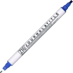Kuretake ZIG Memory System JOURNAL & TITLE Dual-Tip Pen -Stationery Sale Store kuretake zig journal title pure blue 030