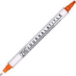 Kuretake ZIG Memory System JOURNAL & TITLE Dual-Tip Pen -Stationery Sale Store kuretake zig journal title pure orange 070
