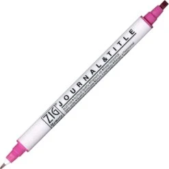 Kuretake ZIG Memory System JOURNAL & TITLE Dual-Tip Pen -Stationery Sale Store kuretake zig journal title pure pink 025