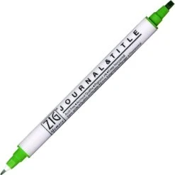 Kuretake ZIG Memory System JOURNAL & TITLE Dual-Tip Pen -Stationery Sale Store kuretake zig journal title spring green 047
