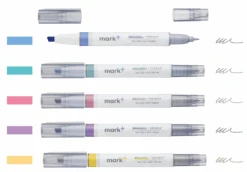Kokuyo Mark+ 2 Way Colour Marker Pen [Grey Tip] Set Of 5 -Stationery Sale Store mark grey set