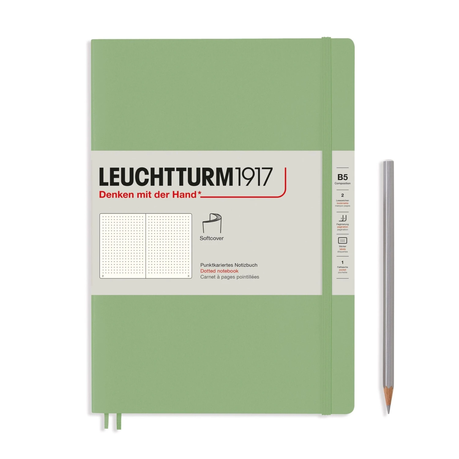 Leuchtturm1917 Softcover Notebook B5 - Sage 1 Leuchtturm1917 Softcover Notebook B5 - Sage