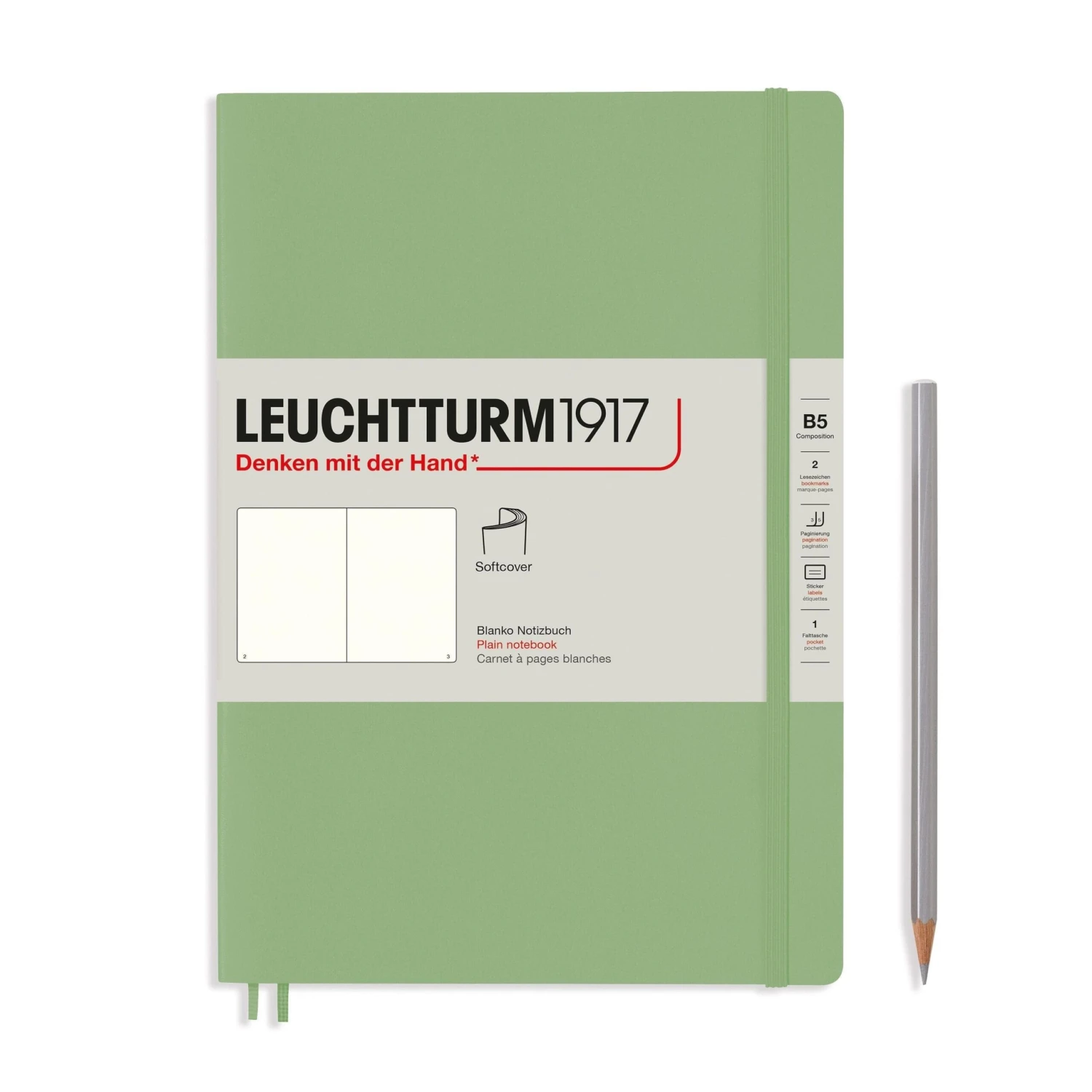 Leuchtturm1917 Softcover Notebook B5 - Sage 3 Leuchtturm1917 Softcover Notebook B5 - Sage - Image 3