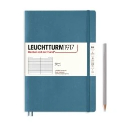 Leuchtturm1917 Softcover Notebook B5 - Stone Blue -Stationery Sale Store notebook composition b5 softcover 123 numbered pages stone blue ruled