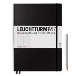 Leuchtturm1917 Hardcover Master Slim Notebook - A4+ (Lined, Dotted, Plain) -Stationery Sale Store notebook master slim a4 hardcover 123 numbered pages black ruled