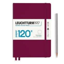 LEUCHTTURM1917 120g Notebook Edition Medium - A5 (Plain, Dotted, Lined) -Stationery Sale Store notebook medium a5 edition 120 hardcover 203 numbered pages port red plain