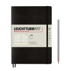 Leuchtturm 1917 Softcover A5 Notebook - Black -Stationery Sale Store notebook medium a5 softcover 123 numbered pages black ruled