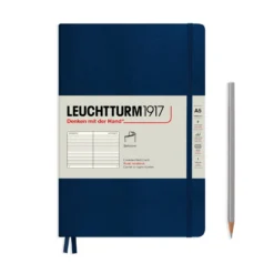 Leuchtturm 1917 Softcover A5 Notebook - Navy 5 Leuchtturm 1917 Softcover A5 Notebook - Navy -Stationery Sale Store notebook medium a5 softcover 123 numbered pages navy ruled scaled