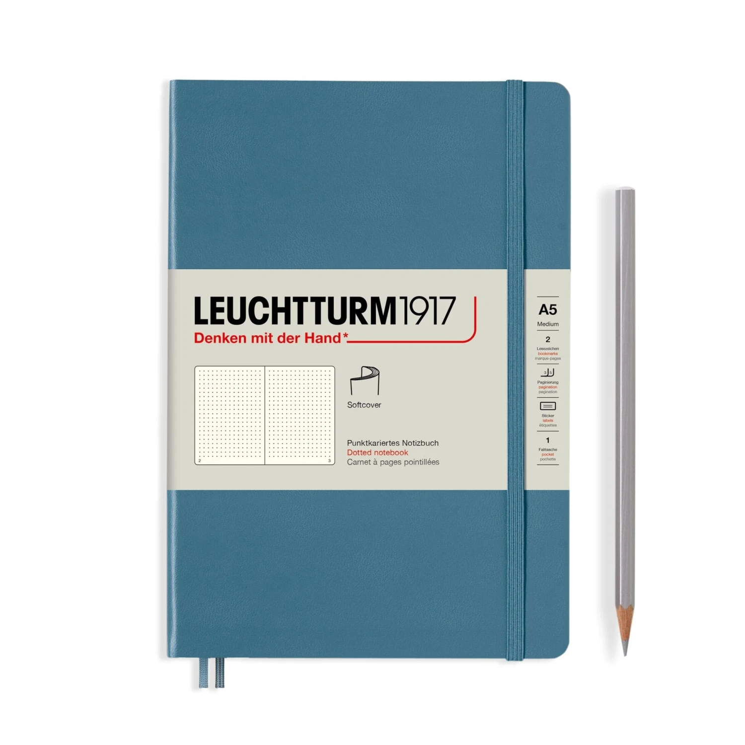 Leuchtturm 1917 Softcover A5 Notebook - Stone Blue 2 Leuchtturm 1917 Softcover A5 Notebook - Stone Blue - Image 2