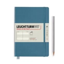 Leuchtturm 1917 Softcover A5 Notebook - Stone Blue 5 Leuchtturm 1917 Softcover A5 Notebook - Stone Blue -Stationery Sale Store notebook medium a5 softcover 123 numbered pages stone blue ruled