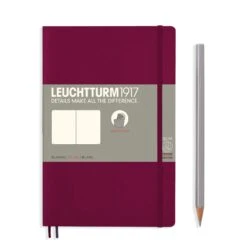 Leuchtturm1917 Softcover Port Red B6 -Stationery Sale Store notebook paperback b6 softcover 123 numbered pages port red plain