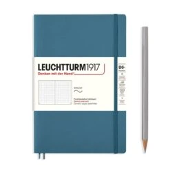 Leuchtturm1917 Softcover Stone Blue B6 -Stationery Sale Store notebook paperback b6 softcover 123 numbered pages stone blue dotted