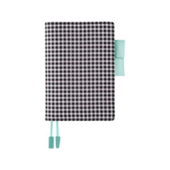 Hobonichi 2024 A6 Planner Cover [Gingham Black] -Stationery Sale Store oc24 checkbk 01