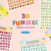Paperian 3D Fun Mix Alphabets & Numbers Stickers