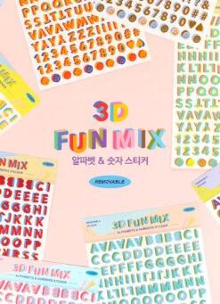 Paperian 3D Fun Mix Alphabets & Numbers Stickers