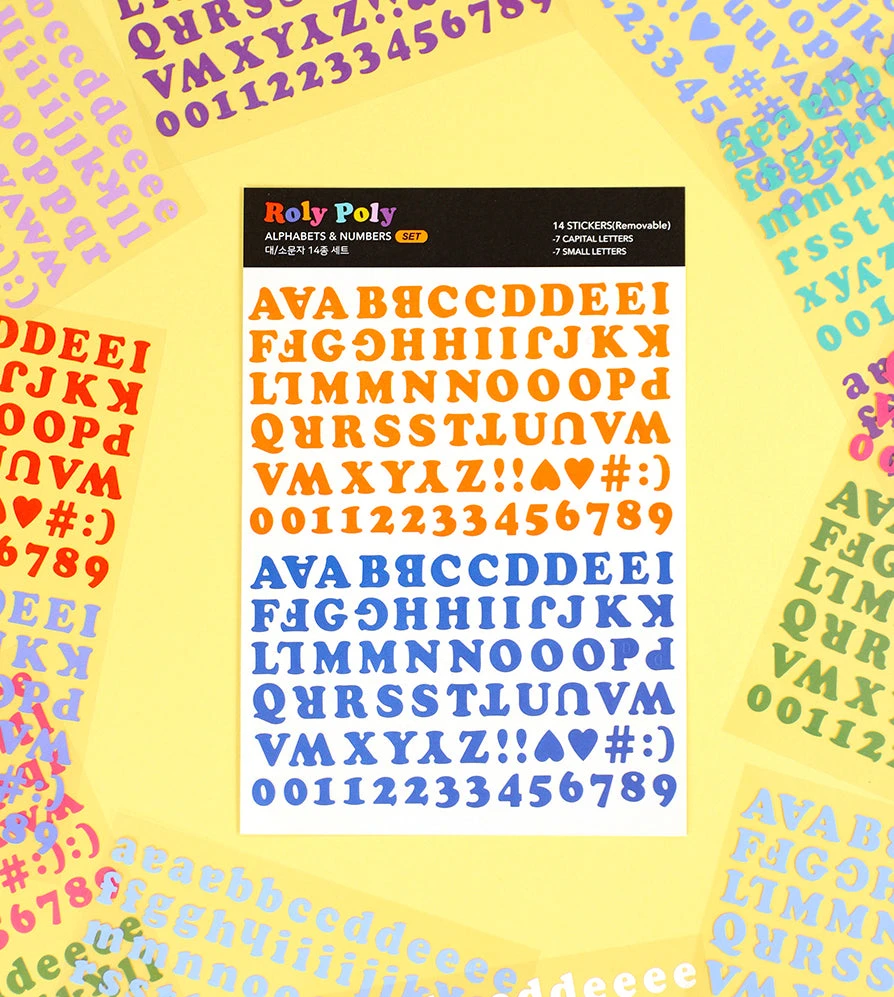 Paperian Roly Poly Alphabets & Numbers Sticker Set 1 Paperian Roly Poly Alphabets & Numbers Sticker Set