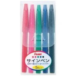 Pentel Sign Pen 5 Colour Pack