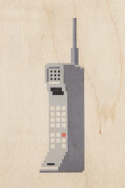 WOODHI Wooden Postcard - Hello 80's Phone