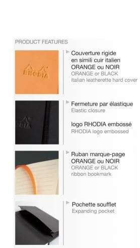 Rhodia Webnotebook A5 -- Orange : Ruled 4 Rhodia Webnotebook A5 -- Orange : Ruled - Image 4