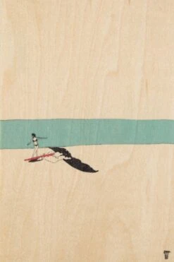 WOODHI Wooden Postcard - Ride Long Board