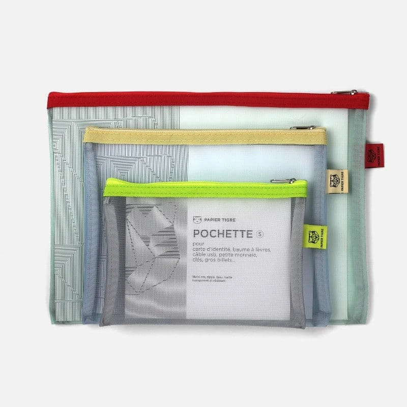 Papier Tigre Mesh Pockets Set - Red 1 Papier Tigre Mesh Pockets Set - Red