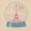 WOODHI Wooden Postcard - Snow Globes Eiffel