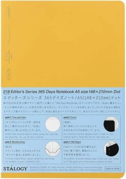 Stalogy 365 Days Notebook A5 - Dot Grid Paper -Stationery Sale Store stalogy 365 days notebook a5 dotted yellow
