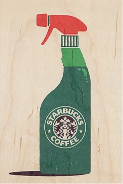 WOODHI Wooden Postcard - Brand Mix Starbucks