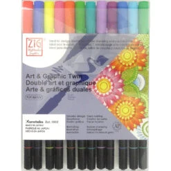 Kuretake ZIG Art & Graphic Twin Marker [12 Colour Set] -Stationery Sale Store t010000017060