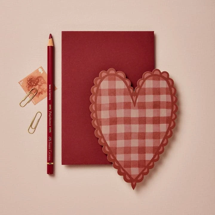 Wanderlust Red Gingham Heart Card 1 Wanderlust Red Gingham Heart Card