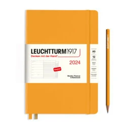 Leuchtturm1917 2024 Weekly Planner & Notebook (A5) -Stationery Sale Store weekly planner notebook medium a5 2024 with booklet rising sun english 726ea8c4 7f8e 4902 a1c8 798edf25b51e