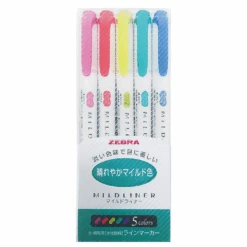Zebra Mildliner Twin Tip Highlighters - Set Of 5 -Stationery Sale Store zebra midliner 5 pack bright 1