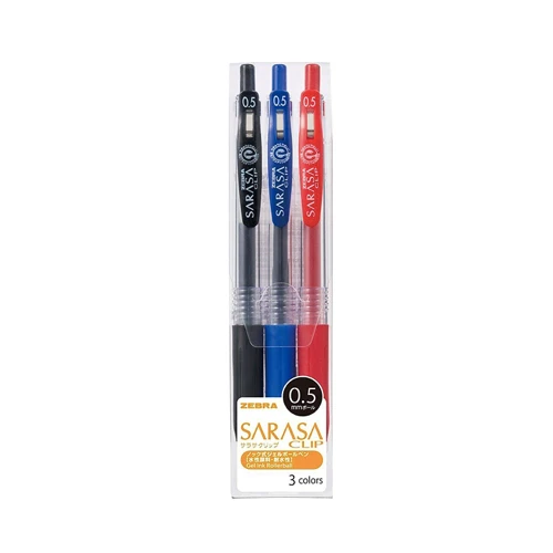 Zebra Sarasa Clip Gel Retractable Pen 0.5mm - 3 Pack 1 Zebra Sarasa Clip Gel Retractable Pen 0.5mm - 3 Pack