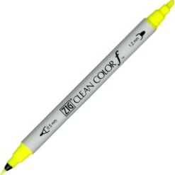 Kuretake ZIG Clean Color F Pen -Stationery Sale Store zig cc 001 fluorescent yellow