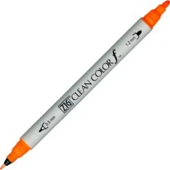 Kuretake ZIG Clean Color F Pen -Stationery Sale Store zig cc 002 fluorescent orange