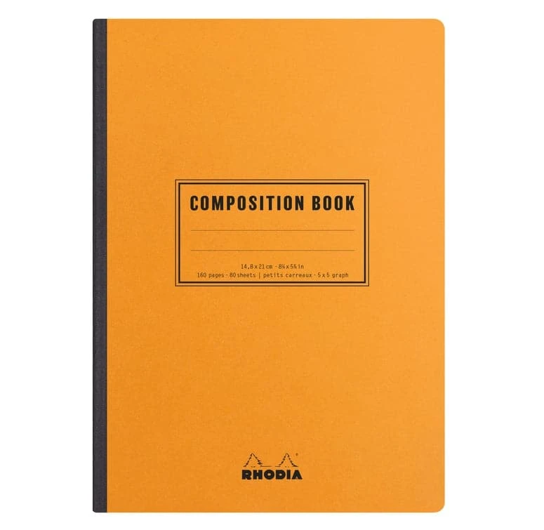 Rhodia Composition Book (A5, Grid) - Orange 1 Rhodia Composition Book (A5, Grid) - Orange