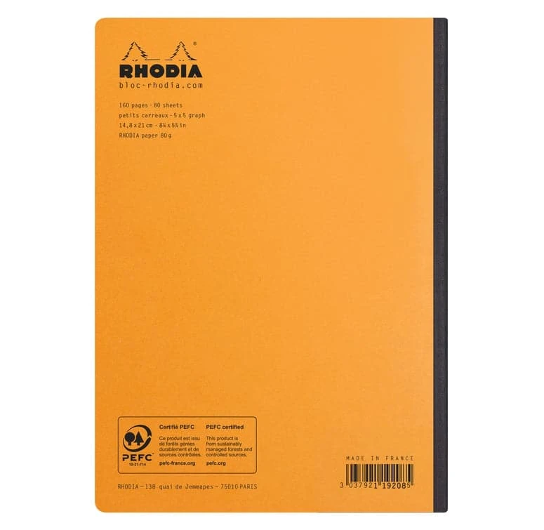 Rhodia Composition Book (A5, Grid) - Orange 2 Rhodia Composition Book (A5, Grid) - Orange - Image 2